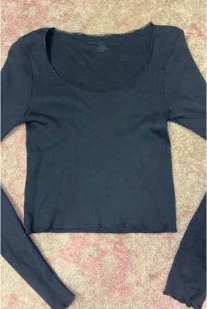Brandy Melville Long Sleeve Top navy thumbnail 1