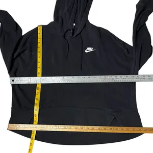 NIKE Navy Blue Hoodie High Low Boxy Cropped Fit Side Slits Womens Size Small thumbnail 5