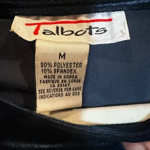 Vintage Talbots blue velvet:velour‎ maxi dress size M Holiday thumbnail 2
