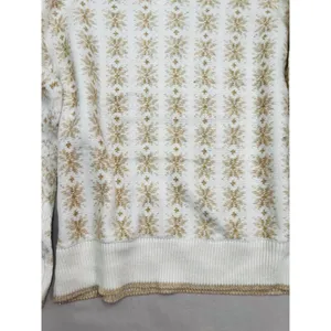Workshop Republic Clothing Womens Sweater Size S Fair Isle Cream Gold Cozy thumbnail 9