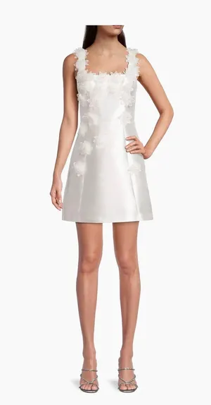 Elliatt White Satin Bridal Event Dress Floral detail thumbnail 1