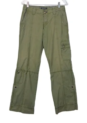 Eddie Bauer Utility Cargo Pants Womens 2 Green Roll Tab Convertible Leg Y2K thumbnail 1