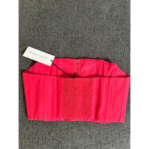Alina Liu x Lisa Says Gah Red Strapless Corset Top size S NWT Cotton with Boning thumbnail 4