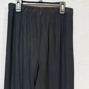 Womens SKIMS Black Ribbed Modal Wide Leg High Waisted Lounge Pants Small thumbnail 4