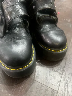 Dr. Martens Devon Heart Black Leather Platform Boots Size US 6 / EU 37 Double St thumbnail 9