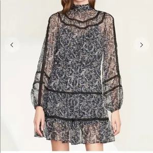 VERONICA BEARD Rahla Crochet-Trimmed Paisley Metallic Mini Dress thumbnail 3