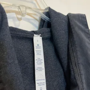 Lululemon Jacket Blissed Out‎ Wrap Open Front Black Organic Cotton Tencel Size 2 thumbnail 4