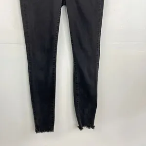 Madewell 9” Mid Rise Black Women’s Jeans Button Fly raw hem waist 25” thumbnail 3