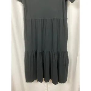J.Crew Black Cotton Tiered Midi Dress Sz.L thumbnail 5