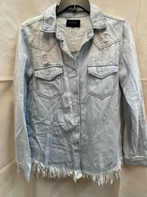 Coastal Cowgirl S Small Risen jeans Light Blue Denim Button-Down Shirt Barn thumbnail 1