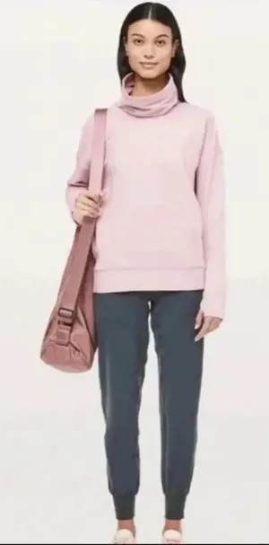 Lululemon Go Forward Blush Pink Pullover‎ Turtleneck Sweatshirt Size 8 thumbnail 1