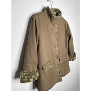 Vintage 2000s J.Jill Brown Faux Fur Lined Coat Jacket Size L thumbnail 11