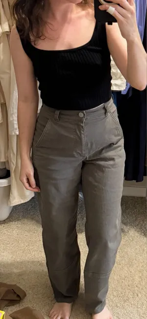 Everlane Utility Barrel Pants size 00 Olive green thumbnail 1