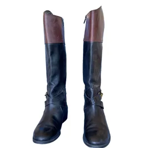 Lauren Ralph Lauren Menna W Leather Wide Calf Riding Boots Black Brown 7.5B thumbnail 3