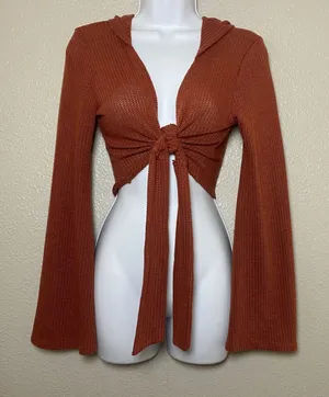 Earthbound Orange Bolero Cardigan Small Fairycore Fairy Grunge Knit Autumn Fall thumbnail 1