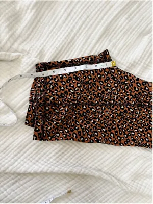 Women's Free People Brown Black Leopard Print Bike Shorts S Rayon thumbnail 7