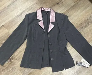 My Michelle Charcoal Blazer with Pink Trim thumbnail 1
