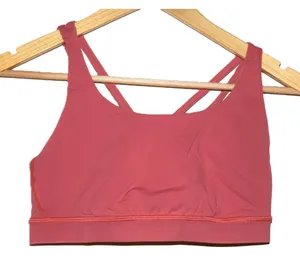 Lululemon Energy Bra Women Size 8 Salmon Pink Excellent Strappy Back Yoga Gym thumbnail 1