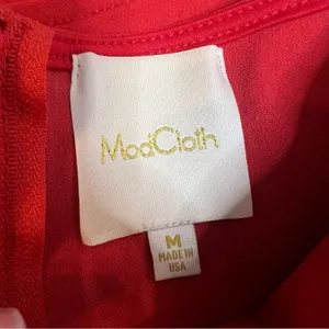 Modcloth Dear fiery red cut out dress pin up retro‎ Sz M thumbnail 4