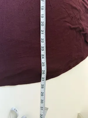 American Eagle Soft & Sexy Tee Solid Maroon V-neck Short Sleeve thumbnail 7