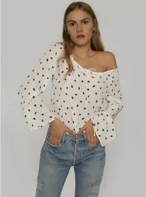 💕REALISATION PAR💕 Luna Dress ~ White Strawberry Print Small S NWT thumbnail 8