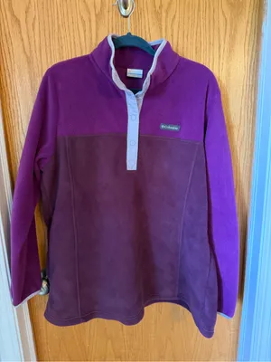 Columbia Two-Tone Purple Crew Snap Fleece Pullover thumbnail 1