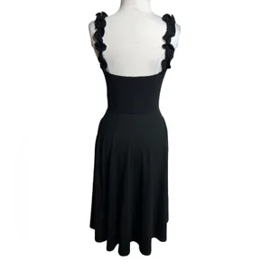 Reformation Eda Ruffle Strap Midi‎ Dress black Sz M thumbnail 4