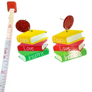 3/$20‎ Colorful Stack of Books Earrings thumbnail 2