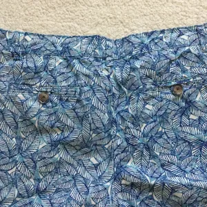 Blue Palm Leaf Print Cotton Shorts - Sz 10 thumbnail 7