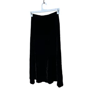 Vintage Banana Republic Black Velvet‎ Button Front Maxi Skirt Size 6 thumbnail 5