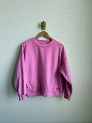 Free People FP Movement Metti Crewneck Sweatshirt Pink Oversized XS thumbnail 4
