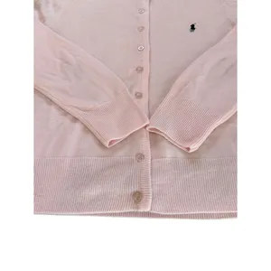 Polo Ralph Lauren Cashmere Cardigan Pony Sweater Light Pink Womens Large thumbnail 8