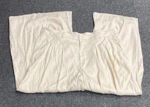 Maeve Anthropologie Cream Linen Blend Pleated Wide Leg Pants Plus Size 22W thumbnail 1
