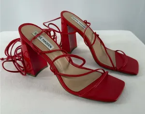 Steve Madden Leverage Wrap Tie Heels in‎ Red Size 9 thumbnail 1