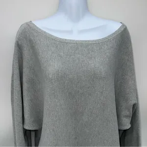 Zara Light Gray Off-the-Shoulder Sweater thumbnail 2