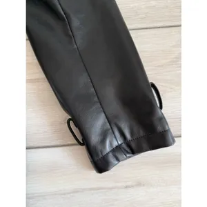 Meshki Tarah Faux Leather Trench Coat Black Large EUC thumbnail 12