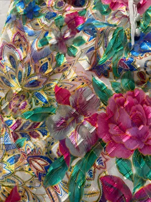 Victoria's Secret size medium Multicolor Floral Chemise lingerie one piece gold thumbnail 6