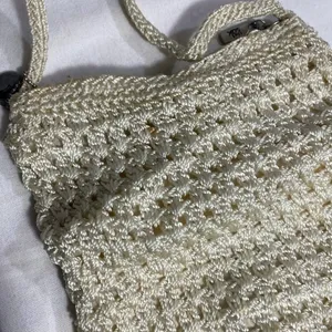 The Sak Crochet Crossbody Bag Cream Ivory Woven Knit Boho Small Purse thumbnail 5
