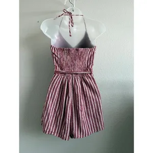Hollister Stripped holiday romper with pockets small thumbnail 3