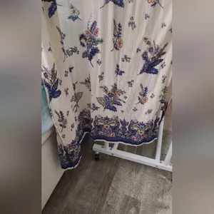 Angie Cream, Boho Blue and Pink Floral Duster Kimono, Medium/Large thumbnail 4
