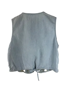 Vintage Susan Bristol Floral Lattice Cutout Cotton Vest S Cottagecore 1998 thumbnail 6