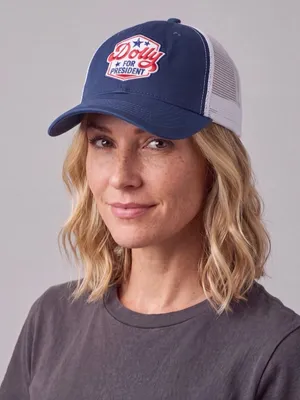 Dolly Parton for President Mesh Trucker Hat Cap Navy Blue thumbnail 2