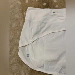 Lululemon Athletica BNWOT white speed shorts 10 tall thumbnail 6