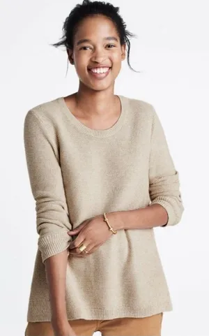 Madewell Riverside Textured Sweater in‎ Oatmeal size XS thumbnail 1