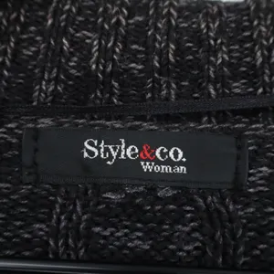 Style & Co Cardigan Woman XL Marled Shawl Collar Gray Double Breasted Good thumbnail 2