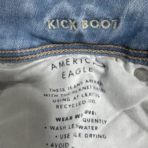 American Eagle Jeans Mid Rise Kick Boot Stretch Cargo Pockets Womens 8 L 30x33.5 thumbnail 8