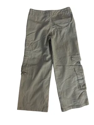 RSQ Olive Cargo Pants with Wide-Leg Utility Pockets thumbnail 2