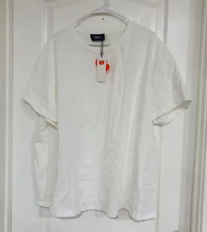 Cider Oversized Tee Curve Cotton Short‎ Sleeve Women's Top White Size 1XL NWT thumbnail 2