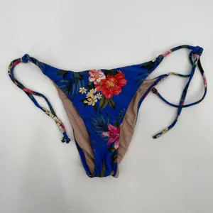 PQ SWIM PILYQ Bikini Bottoms SZ Small Boca Tie String Teeny NEW NWOT Blue Floral thumbnail 10