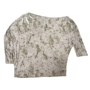 Vocal Gray Acid‎ Wash One Shoulder Dolman Top Rhinestone Cutout Edgy Size XL thumbnail 3